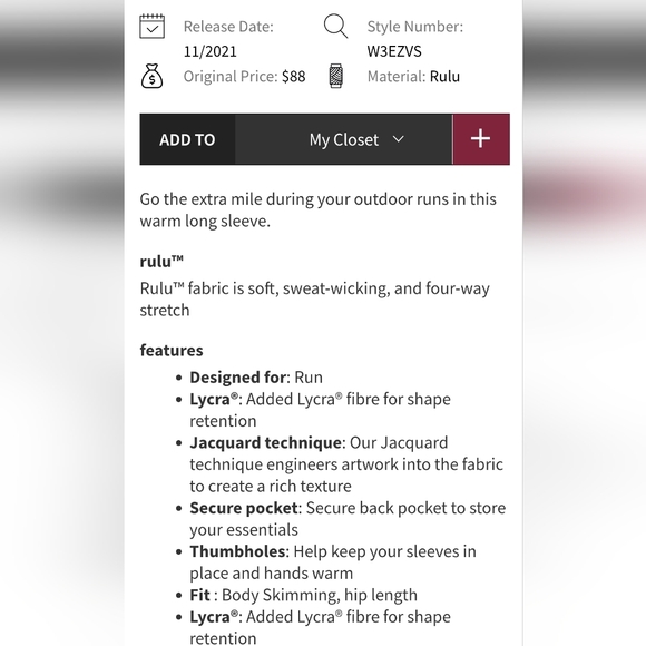 Lululemon Close To Crossing Long Sleeve Top Sz 8 Ripened Raspberry - Picture 3 of 5